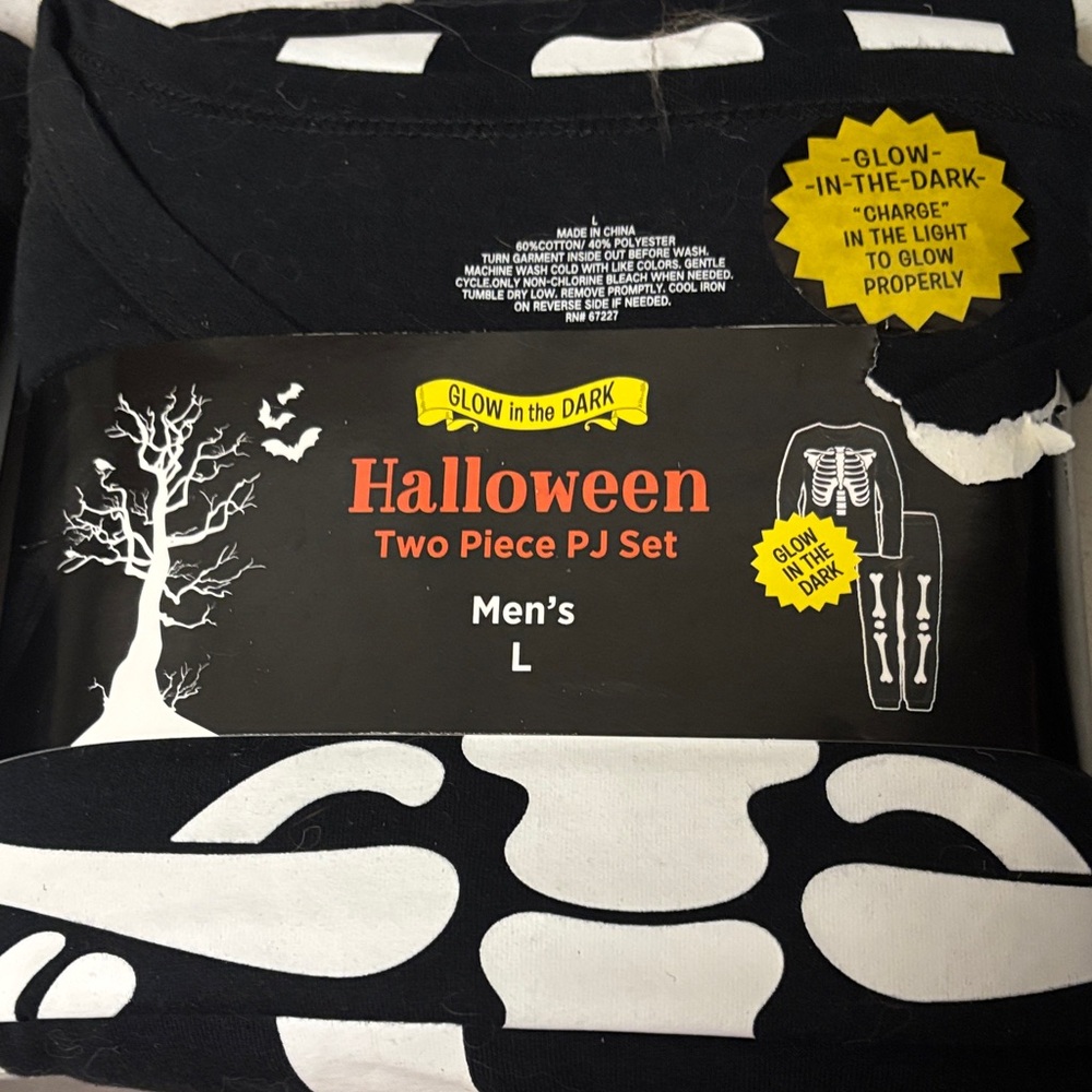 Halloween Skeleton Pajamas Size L
